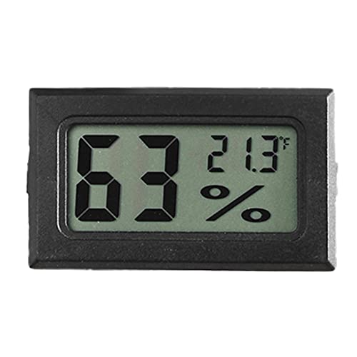 CHBC Малки Цифрови електронни Измерители на температурата и влажността, Термометър-Влагомер за стая, LCD дисплей F (градуси F) (черен),1,87x1,12x0,61