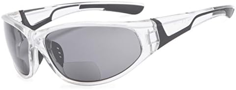 Бифокални очила Eyekepper с TR90 и гумени рамки - Слънчеви очила спортен стил Sunshine Readers (Прозрачни, 3,00)