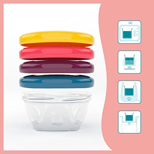 Херметически купички за съхранение на Babymoov | Контейнери с капаци, които не съдържат BPA, са идеални за съхранение на бебешка