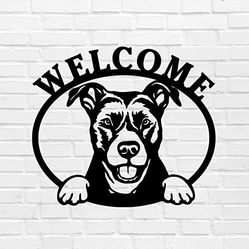 Метален Знак Alioyoit Персонализирани Добре дошли Знак за Домашни Кучета Адаптивни Стомана Метален Стенен Художествен Статуи Знак