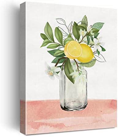 NISTOMISU Цветя Лимон в Бутилка Отпечатъци върху Платно Стенен Декор Лимонов Платно Художествена Знак Платно Плакат Картина Подаръци