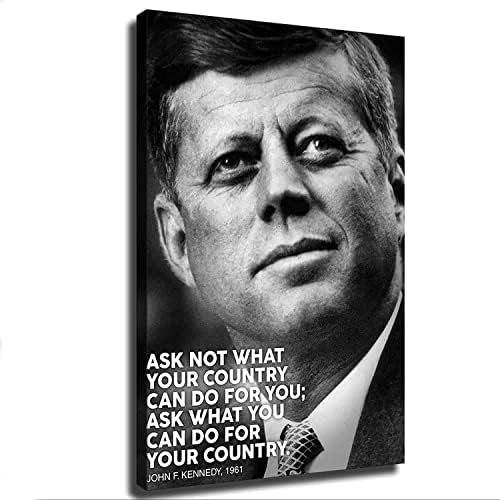 Президентът на John F. Kennedy Не Питай Кенеди Известната Мотивационни Вдъхновяваща Цитат Портрет на Плакат Печат на платно Стенно
