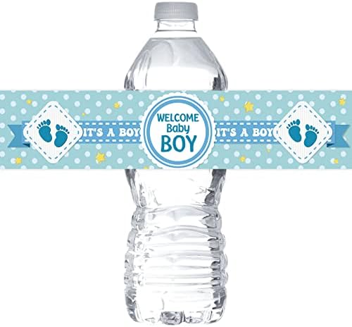 Етикети за бутилки с вода MonMon & Craft Welcome За малки момчета / Опаковки за бутилки с посочване на пода / Етикети за вода за