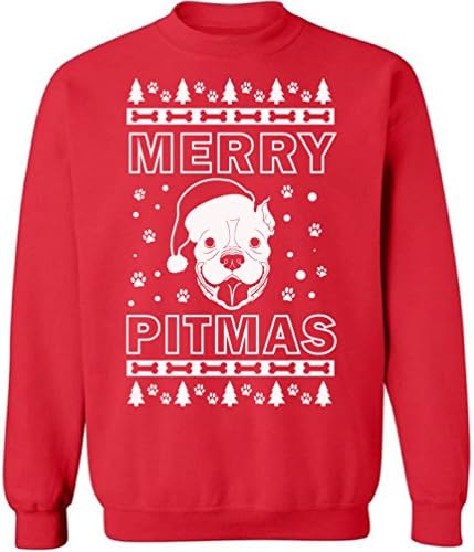 Hoody Pekatees Весела Pitmas, Пуловер Весела Pitmas, Коледен Пуловер с Питбулем, Грозна Коледна Hoody с Питбулем