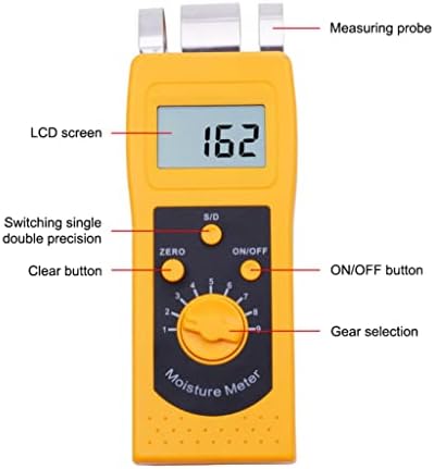 WDBBY Индуктивен анализатор на влажност на дървесина, измеряющий промяна на разхода на продукта, Преносим тестов инструмент (Цвят:
