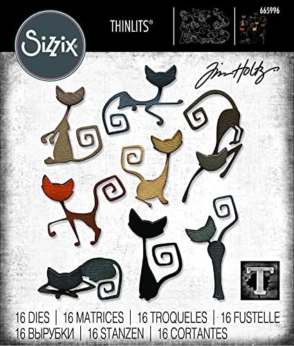 Комплект печати Sizzix Sizzx Thinlits 16PK Mischievous от Тим Хольца | 665996 | Глава 3 2022, Многоцветен