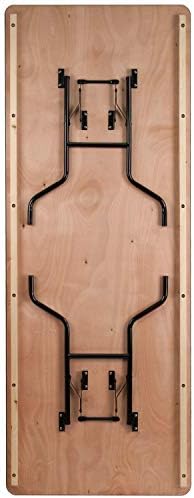 Флаш Мебели 8-Крак Правоъгълна Дървена Сгъваема Банкетна маса с Прозрачно покритие