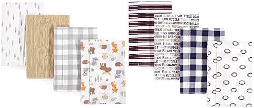 Памучен Фланелевая Кърпа За Оригване Hudson Baby Boy, 8 Опаковки, На Гише Самолетни Лосове