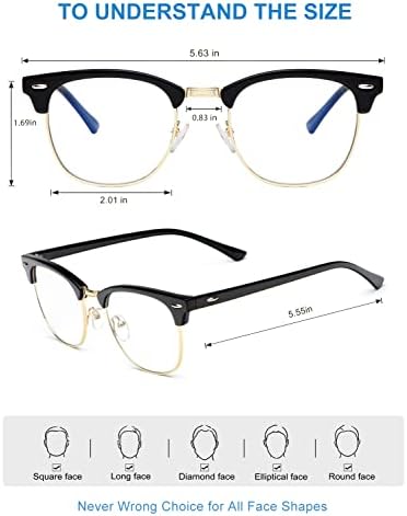 Очила NSSIW Light Blue за жени и Мъже, Подобрени Компютърни Очила, Виртуални очила, Очила Без Рамки