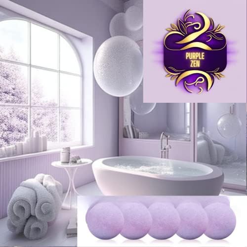 Purple Дзен 5 опаковки Лавандовых Бомбочек за вана | Релаксираща Шипучая Бомбочка за баня Великолепния Виолетов цвят за Хидратирана