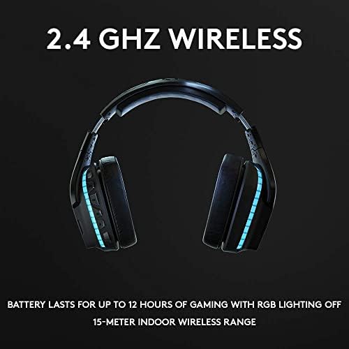 Детска слушалки Logitech G935 Wireless DTS: X 7.1 Surround Sound LIGHTSYNC RGB PC - черен, син (обновена)