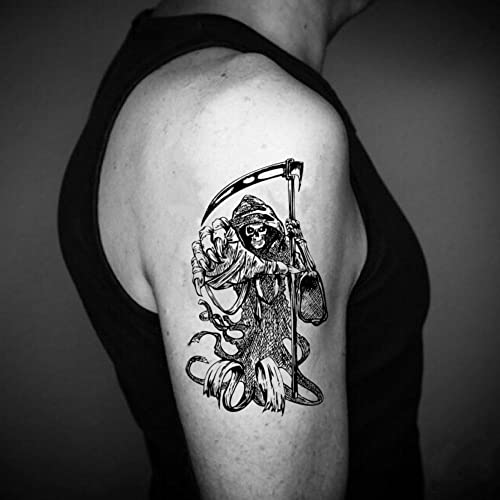 Временна стикер за татуировки Grim Reaper (комплект от 2-х) - OhMyTat