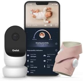 Owlet Dream Duo 2 Smart Baby Monitor - Видеоняня с висока разделителна способност камера с 2-ро поколение и пръсти Dream: единственият следи бебето за проследяване на сърдечна честота
