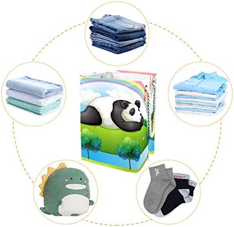 Unicey Sleeping Panda Едрогабаритна Кошница За Дрехи, Сгъваема Кошница За Съхранение на Бельо за Спални, Детски