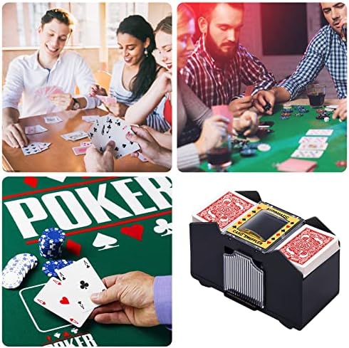 Автоматично Тасовщик карти Unniweei на 1-4 Тестето, Електрически Тасовщик на Батерии, игра на Карти, Казино покер, Домашната игра на Карти, UNO, Phase10, Texas holdem покер, Блекджек,
