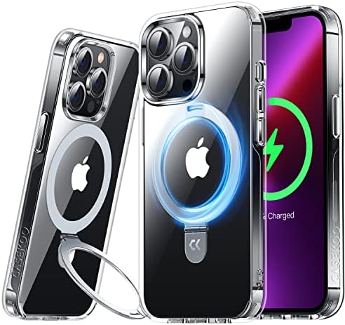 Калъф CASEKOO Magnetic Clear за iPhone 12 Pro Max с невиждани стойка [Никога не пожълтяват] [Съвместим с MagSafe] Защитни Противоударные