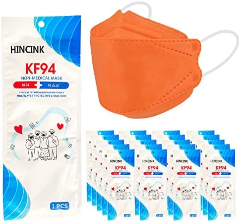 [100 опаковки] Маска HINCINK Kf94 [В индивидуална опаковка] Унисекс, 4-слойная маска, сгъване три пъти, за възрастни и по-големи
