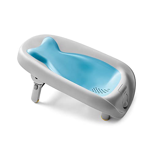 Подаръчен Комплект Skip Hop Moby Baby Bath Essential Set, Синьо + Детска Баня Skip Hop, 3-Степенна вана Smart Примка, Moby, Синьо