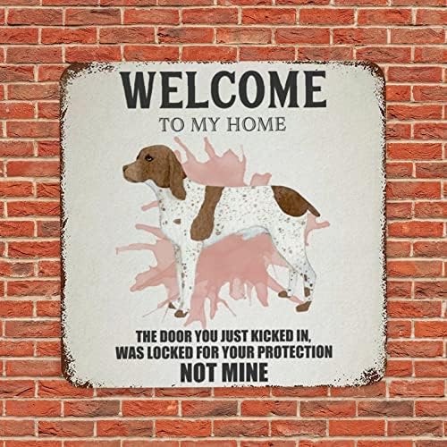 Забавна Метална Табела за домашни кучета, Добре дошли в Моя дом, Реколта Знак за Закачалки на вратата за кучета, Алуминиева Табела