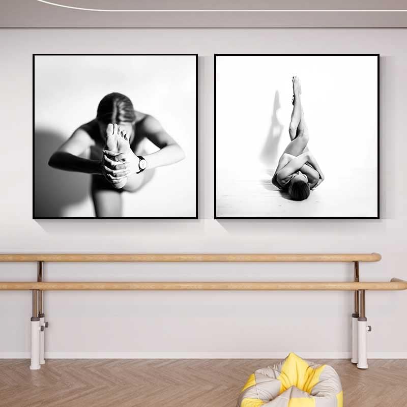 Декоративна живопис за йога студио, монтиран на стената лампа за стая на йога, Пилатес, придающий форма на тялото, стенни рисувани в стил боди, фигура на малкия чове?