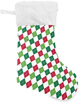 Коледни Чорапи ALAZA, Зелени, Червени, в Класическата Клетка, Класически Персонализирани Големи Чорапи, Бижута за Семейни Тържества,