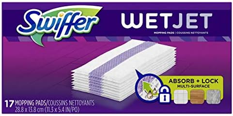 Сменяеми дюзи за парцал Swiffer Wetjet от масивна дървесина за миене на подове, Универсално средство за измиване на подове с няколко