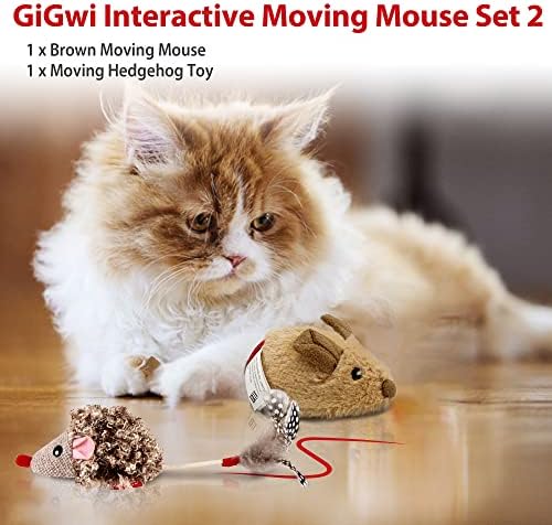 Набор от интерактивни Играчки Gigwi за Котки, Автоматично Преместване на Мишката, Електронни Играчки за котки в затворени помещения,