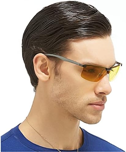 mincl Правоъгълни Очила за Нощно Виждане Без очила За шофиране Мъже: Очила за Нощно шофиране в рамките на Al-Mg с Антирефлексно покритие за Мъже