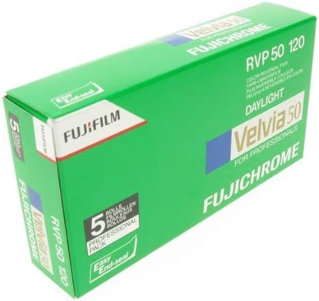 Цветен слайд-филм Fujifilm Fujichrome Velvia 50 ISO 50, размер 120, 5 ролки в опаковка Pro