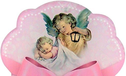 Ангел-Пазител с Фенер, Синята Акрил Медал за детски Легла, Детски Подаръчен Комплект, 5 Инча