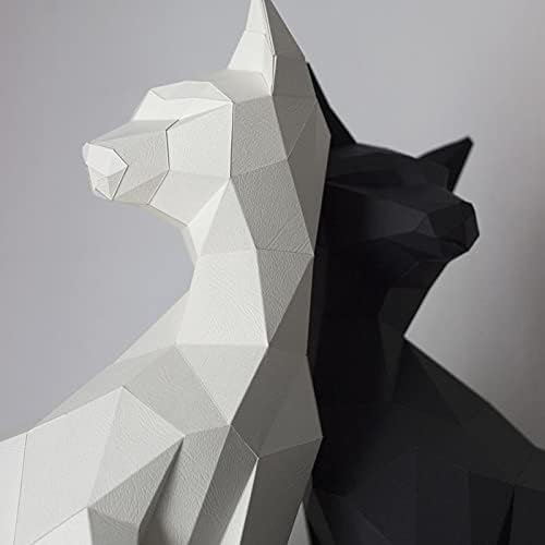 3D Оригами Книжен Модел, Направи си Сам Хартиена Модел 70 см Височина Котка Ръчно изработени Носен Модел Витрини за Магазин Котка