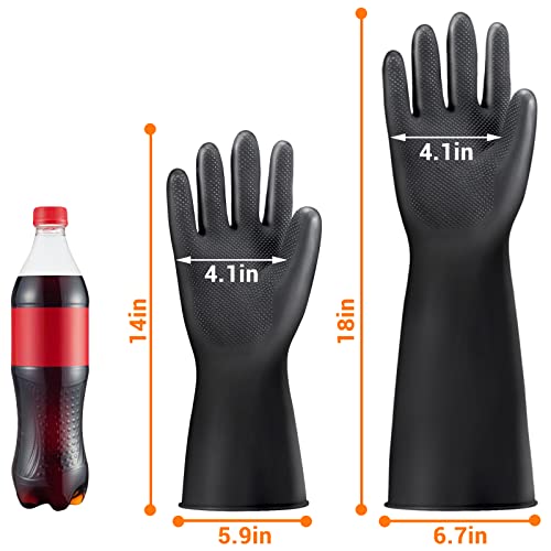Дебели Гумени ръкавици ENPOINT, устойчиви на химични въздействия, 3 чифта 14-инчов големи работни ръкавици от промишлени естествен латекс по-голяма сила с неподвижни ди
