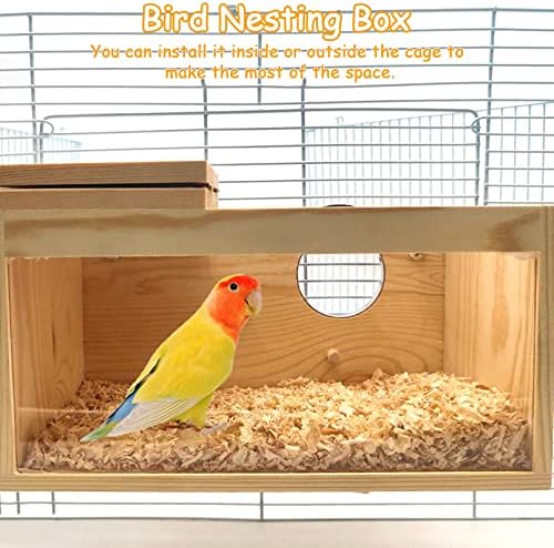 PINVNBY Къщичка за Папагали от Естествено Дърво, Кутия за Разплод Вълнообразни Попугайчиков, Акрилни Птичето гнездо за Клетки, Прозрачно