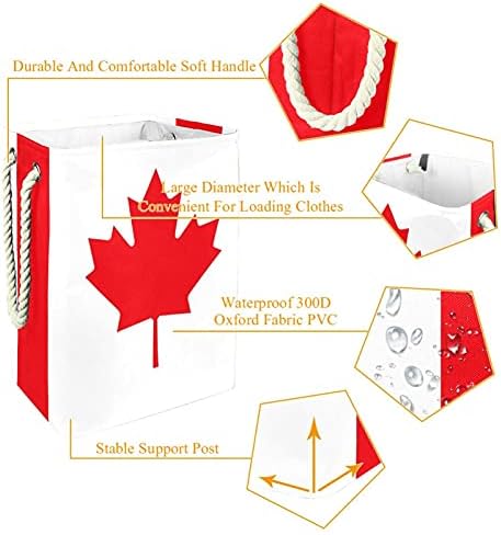 Кошница за дрехи с дръжки под Флаг на Канада, Голяма Сгъваема Кошница За съхранение, Детска Стая, Органайзер за дома, за съхранение