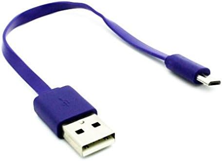 Къс USB кабел, microUSB Лилаво Кабел на зарядно устройство Тел власт Плосък е Съвместим с HTC Desire 512 - Desire 530 - Desire 555