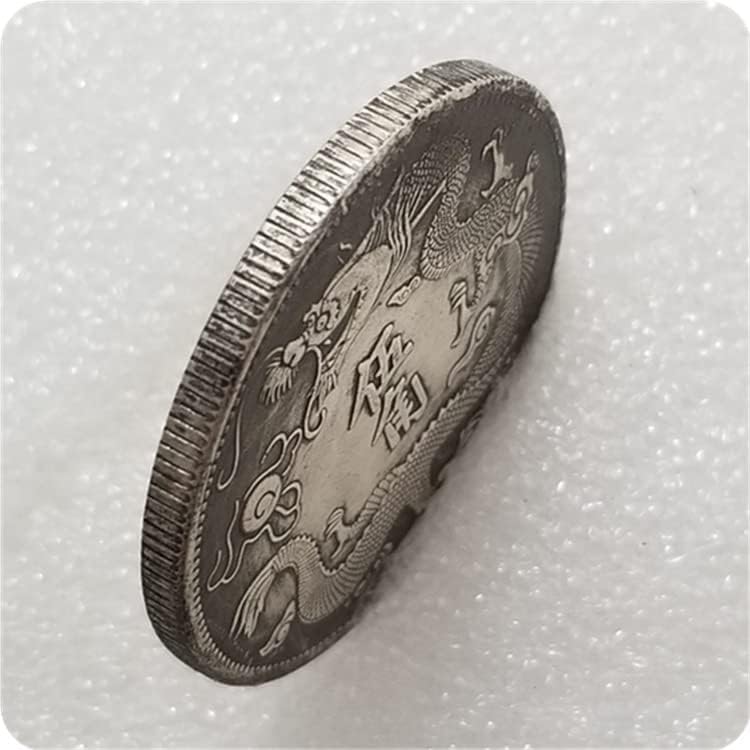 Старинни Занаяти Удебелена Сребърна Монета на Династия Цин Сюаньтун Три Години Уцзяо Изготавливала Стар Сребърен долар #0177