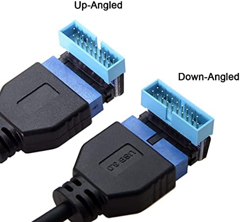 Cablecc USB 3.0 20pin Адаптер-Разклонител за мъже и Жени Под Ъгъл от 90 Градуса, за дънната платка Mainboard cablecc