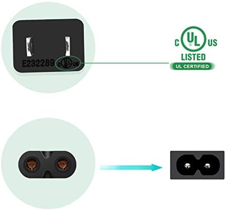 2-Пинов захранващ кабел ac адаптер, съвместим с Xbox Series S, Xbox Series X, Xbox One S, Xbox One X, Xbox Series X/S, Sony PS3/PS4/PS5 Playstation 4 Тънък захранващия кабел за Подмяна