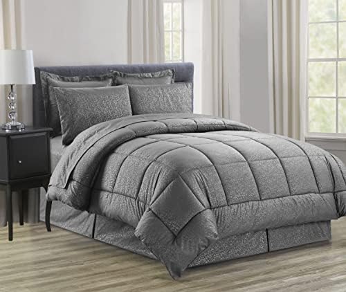 Комплект одеяла Elegant Comfort Luxury Bed-in-a-Bag на , устойчиви на бръчки, Копринено-мек, Красив Дизайн, Комплект одеяла Bed-in-a-Bag