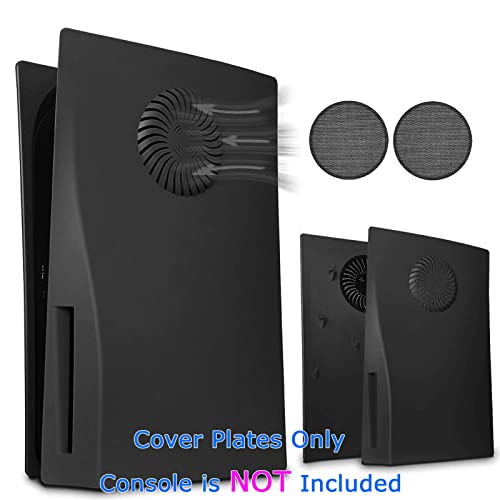 Новата смяна на накладките на предната панел PS5 с прозорец за охлаждане Черен цвят, която е Съвместима с конзолата PlayStation
