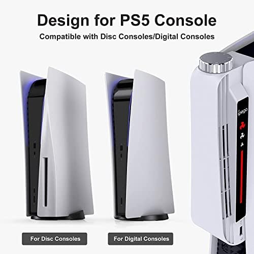 Linkstyle Обновен на вентилатора за охлаждане на PS5 за аксесоари PS5 с 3-степенна регулируема фен, led индикатор и USB-порт на