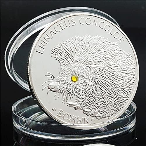Монети с животни, покрити с Диаманти, Възпоменателни Монети във формата на Таралеж, Посребрени Монети, Копия от Беларус Криптовалют,