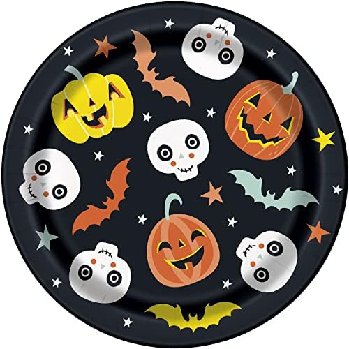 Пастелни Тиква Кръгли Десертни чинии на Хелоуин в опаковка от 8 броя