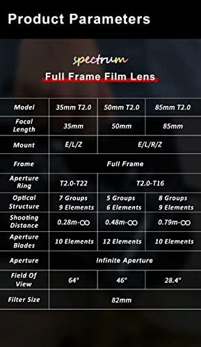 7artisans 35 мм и 50 мм, 85 мм, T2.0 Полнокадровый Комплект Кинообъективов С Голяма Бленда, Професионален Кинообъектив за Nikon