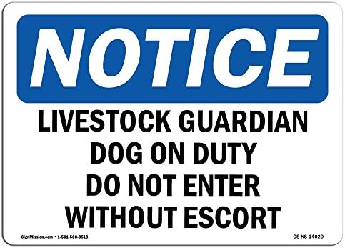 Предупредителен знак OSHA - Разговор Куче-Пазител на добитъка | Vinyl Стикер на етикета | Защитете Вашия бизнес, Строителна площадка, Склад | Произведено в САЩ