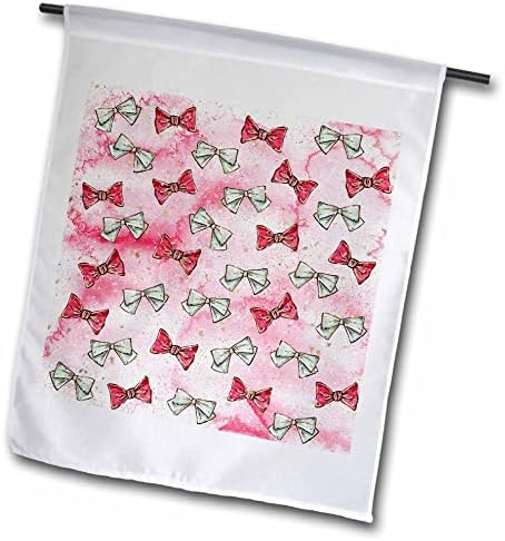 Триизмерен Празничен модел от червени и бели шалчета-пеперуди на розов фон - Знамена (fl_356490_2)
