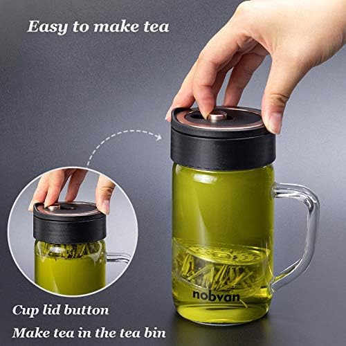 Стъклена бутилка за чай от сервиза DOUBLEFUN с дръжка-Разделителната чаша за чай от сервиза-Запечатани бутилка за чай-Чаша за чай от сервиза-Включва Пътен комплект (бял,