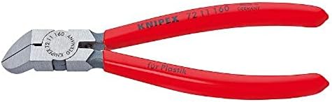 Инструменти KNIPEX - Диагонално вълни режещи инструменти за пластмаси, ъгъл на наклон от 45 градуса (7211160), Червен и набор от