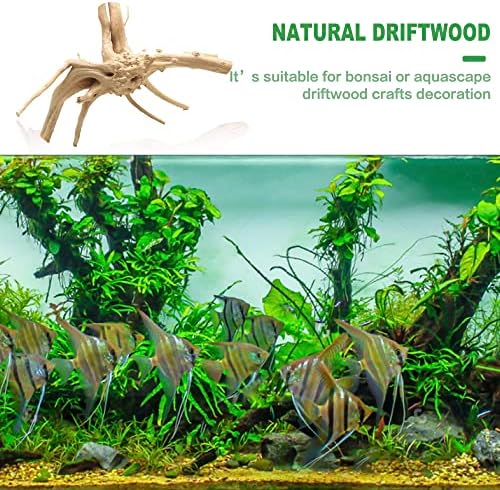 Hiwzitar Натурална коряга за декор на аквариум с рибки, клон на дърво-паяк дължина 4-7 см, 7 броя