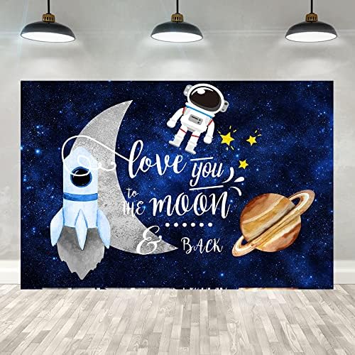 Ticuenicoa 5 × 3 метра Обичам Те до Луната и Обратно Фон за Душата на детето Звездна нощ на Звездите Космонавт Астронавт Галактика,